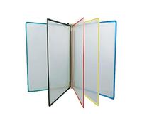 GPDNBIEU, 5 Double-Sided Panels Wall-Mounted File Holder, A4 Folder Poster Flip Book Display, PVC+Metal Transparent Page Stand, L23* H33cm(Multi Coloured)