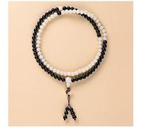 GPDNBIEU, 8Mm White Bodhi Ebony Buddha Beads Bracelet, 108 Taoist Rosary Beads Yin Yang Tai Chi Bracelet Necklace for Men Women