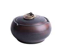 GPDNBIEU, Ash Tray Sets for Cigarettes Ceramic Ashtray with Lid Outdoor Home Coffee Table Office Desktop Decoration Retro Trays(L)