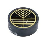 GPDNBIEU, Beautifully Openwork Brass Lid Marble Ashtray Indoor Anti-Fly Ash Cigar Outdoor Decorative Modern 12x4 cm/4.7x1.6 in Practical(Black+brass Cover b)