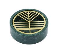 GPDNBIEU, Beautifully Openwork Brass Lid Marble Ashtray Indoor Anti-Fly Ash Cigar Outdoor Decorative Modern 12x4 cm/4.7x1.6 in Practical(Green+brass Cover b)