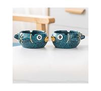 GPDNBIEU, Beautifully Resin Ashtray portable Ash Tray Large capacity Cigar Rest car ashtray Craft Table Top Decoration Gifts indoors Practical(Blue Fish x2)