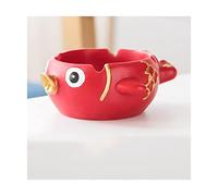 GPDNBIEU, Beautifully Resin Ashtray portable Ash Tray Large capacity Cigar Rest car ashtray Craft Table Top Decoration Gifts indoors Practical(Red fish)
