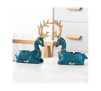 GPDNBIEU, Beautifully Resin Ashtray portable Ash Tray Large capacity Cigar Rest car ashtray Craft Table Top Decoration Gifts indoors Practical(Blue deer x2)