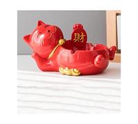 GPDNBIEU, Beautifully Resin Ashtray portable Ash Tray Large capacity Cigar Rest car ashtray Craft Table Top Decoration Gifts indoors Practical(Red Cat)