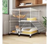 GPDNBIEU, Cat Cages Indoor Playpen Enclosure Ferret Cage Dog Crates for Large Dogs Kennels with Universal Wheel - for Cats, Bunny, Chinchilla(75x49x76cm)