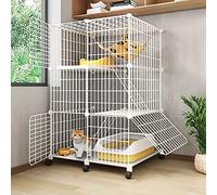 GPDNBIEU, Cat Cages Indoor Playpen Enclosure Ferret Cage Dog Crates for Large Dogs Kennels with Universal Wheel - for Cats, Bunny, Chinchilla(75x49x112cm)