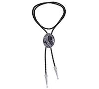 GPDNBIEU, Cowboy Necklace,Flying Eagle Turquoise Jade Tiger-eye Bola Bolo Tie Wedding(Black Agate)
