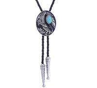 GPDNBIEU, Cowboy Necklace,Flying Eagle Turquoise Jade Tiger-eye Bola Bolo Tie Wedding(Turquoise)
