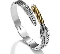 GPDNBIEU, Cuff Bangle,Silver Bangles,Chain Bracelets,Personality Creative Color Feather Bracelet Trend Casual Jewelry