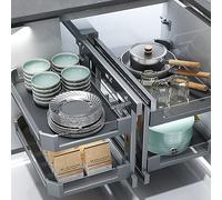 GPDNBIEU, Dish Drying Rack, Swivel Full Pull Out Dish Rack, Turntable Organizers for Handed Open Blind Corner Cabinet Organizer,700CABINTE(800CABINTE)