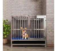 GPDNBIEU, Dog Cage Kennel for Large Dogs, Heavy Duty pet Fence for Training Indoor and Outdoor with Plastic Tray Door and Lock Design(62x45x55cm)