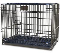 GPDNBIEU, Dog Cage- Playpen,2 Door Wire Cage/Home,Folding Metal Crate,Puppy Cage with Removable Plastic Tray(61 * 42 * 50cmSuitable for 8kg)