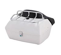 GPDNBIEU, Durable Helmet Storage Case Rack Backrest for Touring Cruiser - Motorbike Luggage Trunk by(White,with Shelf)