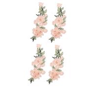 GPDNBIEU, Embroidered Flower Fabric Patches,4pcs Floral Appliques