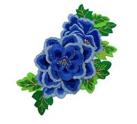 GPDNBIEU, Embroidered Flower Fabric Patches,DIY Clothes Embellishments Bag Purse Making(RoyalBlue)