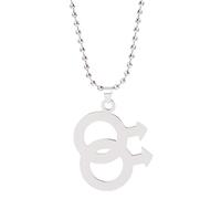 GPDNBIEU, Fashion Rainbow Necklace Lesbian Necklaces Pendants For Women Gay Pride Silver Color Jewelry Bead Chain Link