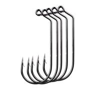 GPDNBIEU, Fish Hooks 50Pcs Big Series Jig Hooks Offset Single Fishing Hooks Barbed Fishhooks Worm Hook for Fishing Accessor(5 0)