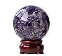 GPDNBIEU Fluorite Crystal Ball, Large Natural Dream Flower Pattern Amethyst Gemstone Sphere Sculpture Energy Meditation Stone Home Decor(Dia.65mm)