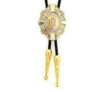 GPDNBIEU, for Men - Handmade Leather Rope Luxury Shield Golden Letters Bola Tie Necktie Shoestring Necktie