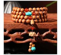 GPDNBIEU, Indian Authentic Old Sandalwood Beaded Bracelet Necklace 108 Buddha Wood Prayer Rosary Meditation Mala (Color : B) (Color : B)(Onecolor)