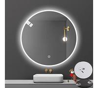 GPDNBIEU, LED Bathroom Mirror Round, Lighted With Smart Touch Button, for Vanity, 50cm/19.7in, 60cm/24in, 70cm/27.5in, 80cm/31(White Light,50cm/19.7in)