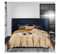 GPDNBIEU, Luxury Rich Silky Satin Hollow out Duvet Cover 4Pcs Cotton Bedding set Custom Deep Pocket Fitted Sheet Pillowcase(B,FLAT BED SHEET-QUEEN 4PCS)