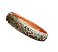 GPDNBIEU, Multi Color Enamel Cloisonne Filigree Pretty Flower Bangles Traditional Handmade(Green-Diameter 2.36 inch)