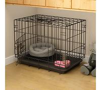 GPDNBIEU, Pet Cage Dog Cat Puppy Training Crate Folding Metal Kennel With Tray, Easy to Carrier and Transport, Perfect for(50x39x38cm)