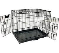 GPDNBIEU, Pet Cage,Safe And Strong Wire,Double Door Foldable Cat And Dog,Black,Various Sizes,XXL