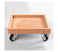 GPDNBIEU, Rolling Planter Plant Pot Tray with Wheels,20/30/40cm Round Saucer on,Plastic Wheeled Pallet Caddy, Stand Base for Indoor Outdoor(Orange Square,20cm)