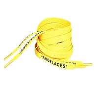 GPDNBIEU Shoelaces, Off Printed Shoe Laces Orange Green Purple White For The Ten Shoes Flat(Yellow-black Print,160cm)