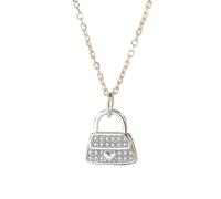 GPDNBIEU, Sterling Heart Necklace For Women S925 Sterling Silver Bag Dainty Trendy Choker Delicate Necklace Chain Gift Jewelry For Her Girls Couples