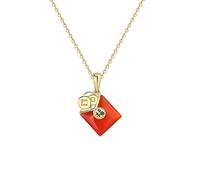 GPDNBIEU, Sterling Vintage Necklace For Women S925 Sterling Silver Agate Red Packet Dainty Trendy Choker Delicate Necklace Chain Gift Jewelry For Her Girls Couples