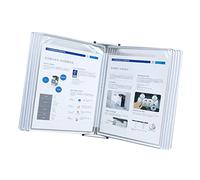 GPDNBIEU, Wall Mount Reference and Display System, Wall-Mounted Page Flip Folder, 10 Double-Sided Panels, A4 Loose-Leaf Transparent Stand(White)