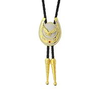 GPDNBIEU, Western Cowboy Bolo Tie for Men - Handmade Leather Rope Luxury U-Shaped Palace Embossed Totem Eagle Bola Tie Necktie Shoestring Necktie