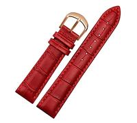 GPDNBIEU, Woman Watchbands Genuine Leather Strap Watch Band Multicolor Bands(Red rose gold,18mm)