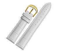 GPDNBIEU, Woman Watchbands Genuine Leather Strap Watch Band Multicolor Bands(White gold,18mm)