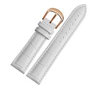 GPDNBIEU, Woman Watchbands Genuine Leather Strap Watch Band Multicolor Bands(White rosegold,18mm)