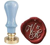 Gpeal Custom Two Letters Wax Seal Stamp Personalized Monogram Names Wedding Wax Seal Stamp Invitation Gift Idea Letter Card Package Envelope Parcel Sealing Stamp Light Blue Handle