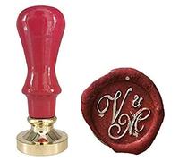 Gpeal Custom Two Letters Wax Seal Stamp Personalized Monogram Names Wedding Wax Seal Stamp Invitation DIY Gift Idea Letter Card Envelope Parcel Sealing Stamp Cherry Brown Handle