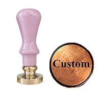 Gpeal Custom Two Letters Wreath Monogram Wax Seal Stamp Personalized Names Wax Seal Stamp Wedding Invitations DIY Gift Idea Letter Card Package Envelope Parcel Sealing Stamp True Blush Pink Handle