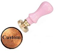 Gpeal Personalized Wax Seal Stamp,Custom Logo Wax Seal Stamp, Custom Your Own Design Wax Seal Stamp Wedding Invitation DIY Gift Idea Idea Letter Card Envelope Parcel Sealing Stamp Baby Pink Handle