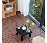 GPECTIFO 1 Pcs Plastic Terrace Tiles Interlocking Patio Tiles Decking Patio Garden Paths Balcony Porch Roof Flooring Mulch Flooring(Braun)