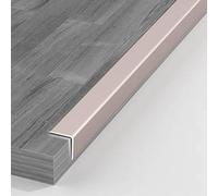GPECTIFO Aluminum Floor Transition Strip Wood to Tile,for Kitchen Bedroom Bathroom Doors Reducer Gap Cover,Non Slip L-Shaped Corner Guard Edge Trim(B,120cm/47.2in)