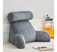 GPECTIFO Comfortable Reading Pillow, Bedside Table Back Cushion With Neck/arm Support, Optimal Density For Natural Posture, Suitable For Sitting, Reading Or Playing(Grey)