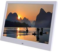 GPECTIFO Digital Photo Frame Advertising Machine Lithium Battery Narrow Edge 14 Inch LED Screen Supports High-definition Video(White)