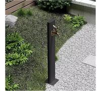 GPECTIFO Freestanding Garden Water Fountain Column Outdoor Vertical Hose Stand with Copper Faucet(Side Water Inlet)
