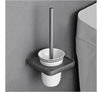 GPECTIFO Gunmetal Grey Toilet Brush No Dead Space Washing Toilet Brush Gods Hanging Wall Bathroom Household Cleaning Creative Wall Mounted