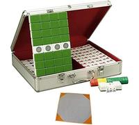 GPECTIFO Mahjong Boutique Mahjong Set Exquisite Aluminum Gift Box Production Majong Set Mah Jong Mah Jongg Sets Majiang(Blue)